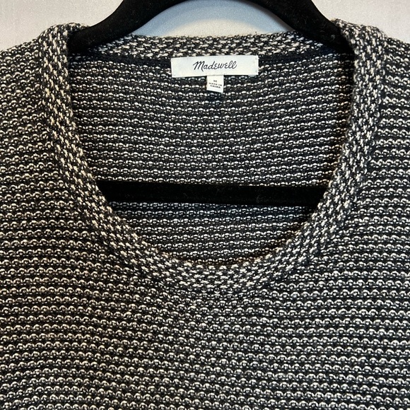 Madewell Riverside Black White Dot Weave Pullover Sweater Size M - Picture 2 of 8